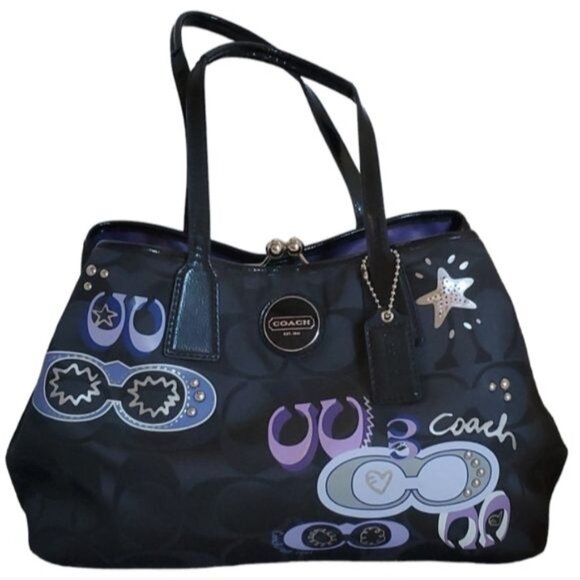 Coach Shoulder Bag Optic C Signature Applique Poppy GLAM TOTE WOMEN'S WOMAN'S - Picture 2 of 15